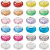 KISSITTY 66Pcs Assortment European Resin Beads Glitter Large Hole Bead Mixed Colors Platinum Cores Rondelle Mixed Color Spacer Beads for Jewelry