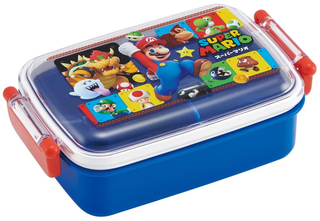 Skater Lunch with a Soft Single Made in Super Mario Children's Box, 450ml, Dome-Shaped Lid, Tier, Japan, 23, Boys' (RBF3ANAG-A)