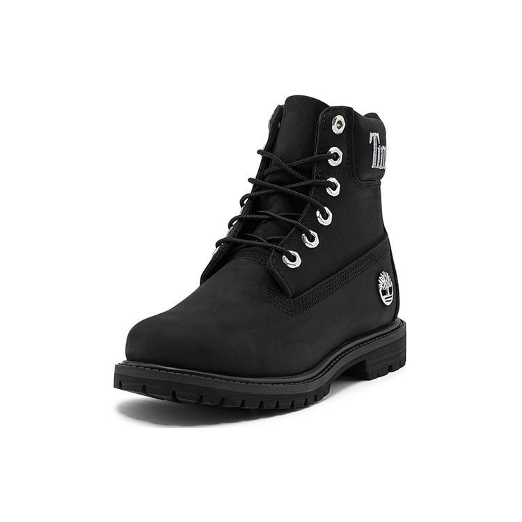 Timberland 6 дюймов повседневные водонепроницаемые ботинки средней высоты для женщин черные A5TYUW