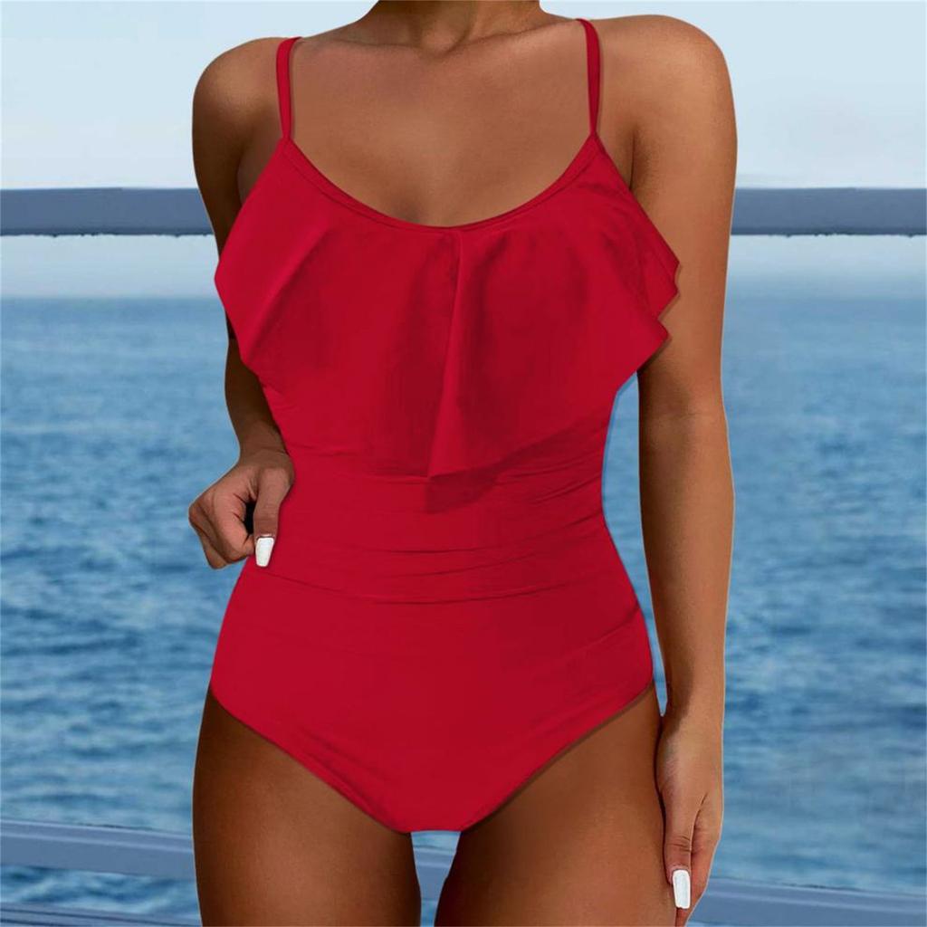 Женский цельный модный бикини однотонный сексуальный с бюстгальтером без стального бюстгальтера купальник