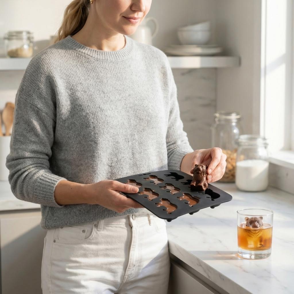 Animals Ice- Mold - Ocean Animals Turtle,Dolphins,Penguins,Silicone Mold For Baking Muffin Cake, Chocolate,Candy, Soap