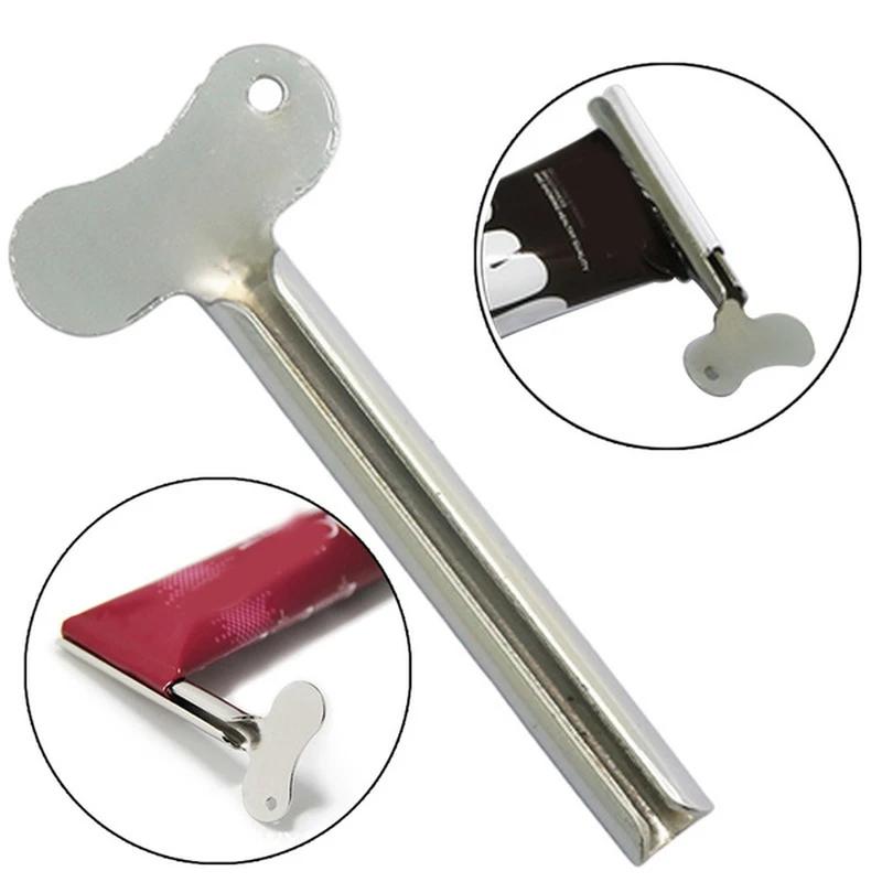 Выжиматели для тюбиков зубной пасты из нержавеющей стали, выжиматели для зубной пасты с металлическим ключом для ванной комнаты, выжиматели для тюбиков косметики и краски для волос