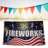 Letter Pattern Fireworks Flag Banner Fade Resistant Outdoor Gift Decoration
