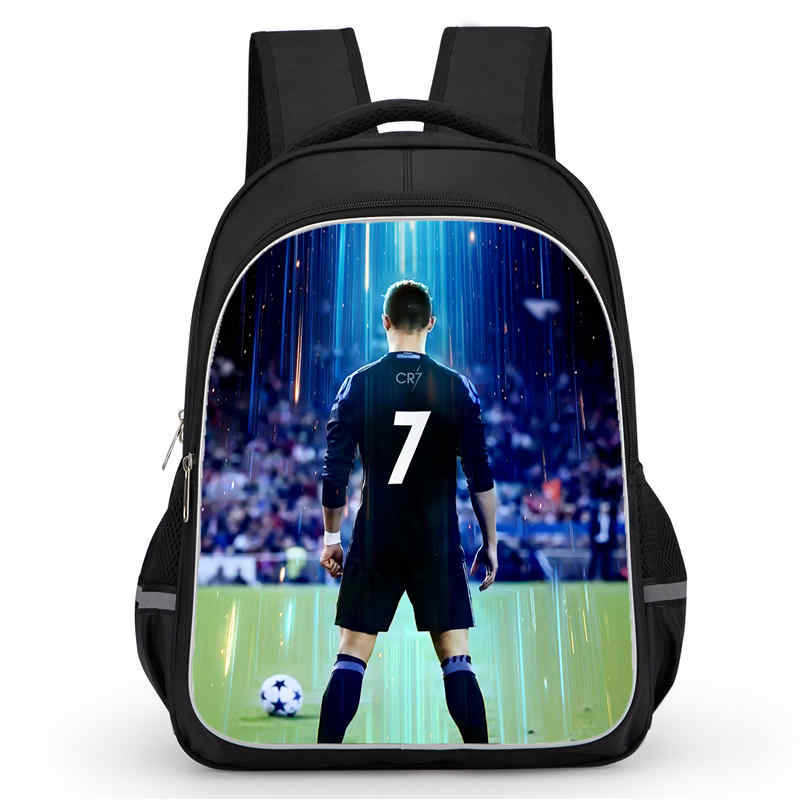 Рюкзак Cr7 Печать Высокой Четкости Большая Вместимость Многофункциональный Молния Oxford Защита Спины Легкий Рюкзак