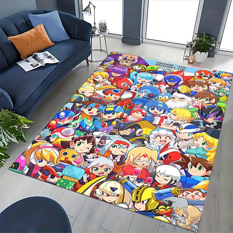 1pc Rockman X Anime Cartoon Design Office Chair Mat Non-Slip Carpet for Home Decor, Living Room, Bedroom, Game Room - Perfect Gift for Rockman Fans.Y0