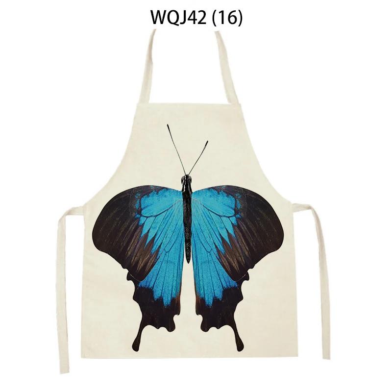 Animal Dog Bear Deer Pattern Kitchen Aprons for Adult Kids Linen Bib Home Cleaning Apron Butterfly Pattern Cooking Baking Aprons