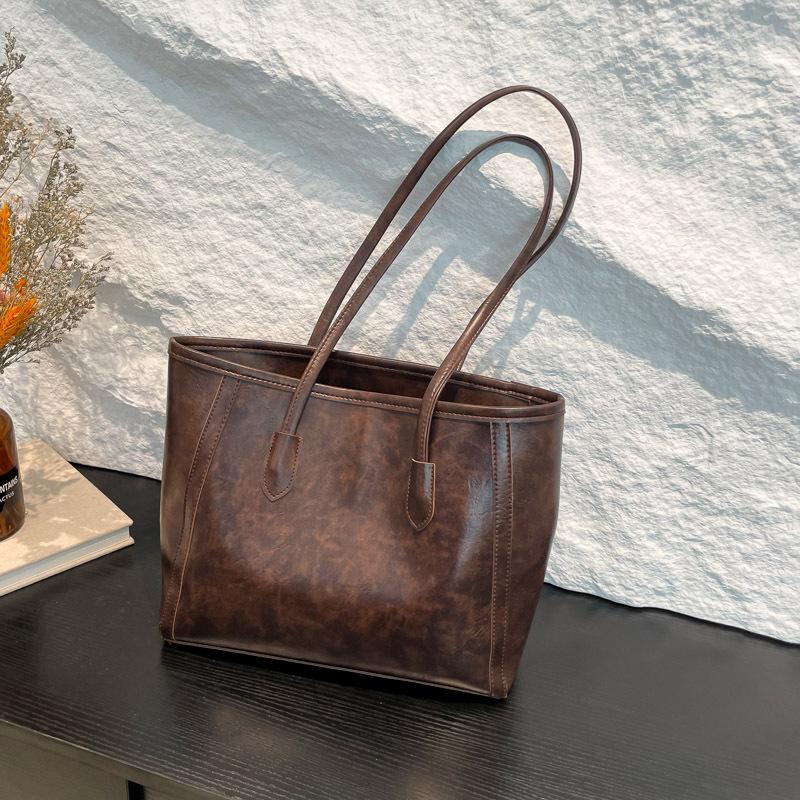 Винтажная текстура, портативная сумка-тоут, женская, 2025, новая, повседневная, большой вместимости, на плечо, премиальная, универсальная, сумка под мышкой, тренд