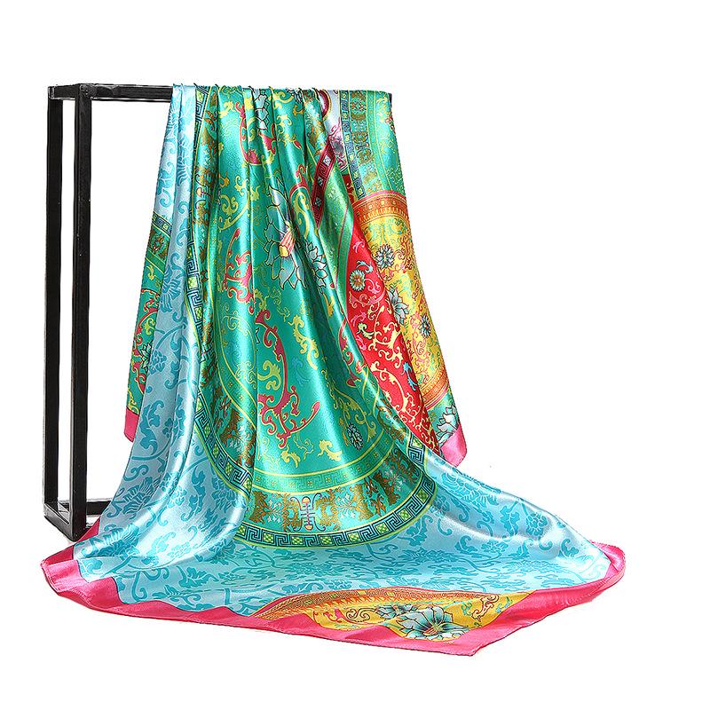 Vogue Foulard Satin Square Silk Scarf Scarfs High Quality 1PC 90*90cm Shawl Scarves Elegant Popular Women