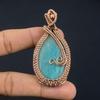 Amazonite Pendant, 999 Copper Wire Wrapped Pendant Handmade Gemstone Jewelry, Gifts For Wife Brand New Pendant
