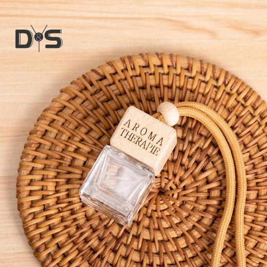 2 шт., 8 мл, прозрачная маленькая квадратная бутылка, автомобильный флакон для духов, регулируемая длина, аромат, пустая бутылка, подвеска, аромат для интерьера