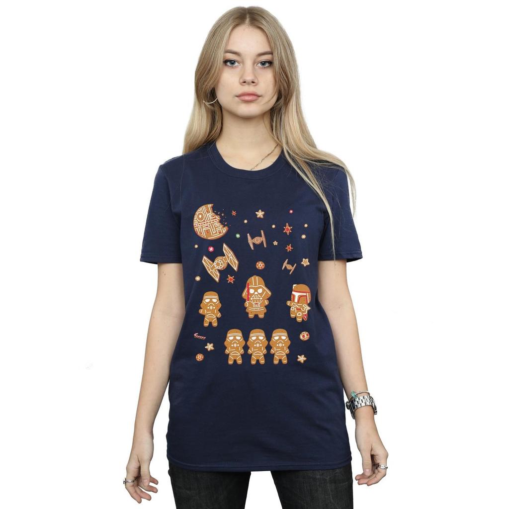Star Wars Womens/Ladies Gingerbread Empire Cotton Boyfriend T-Shirt