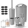 Bathroom Accessories, 8 Piece Bathroom Accessories Set with Trash Can, Toothbrush Holder and Cup, Soap Dispenser and Dish