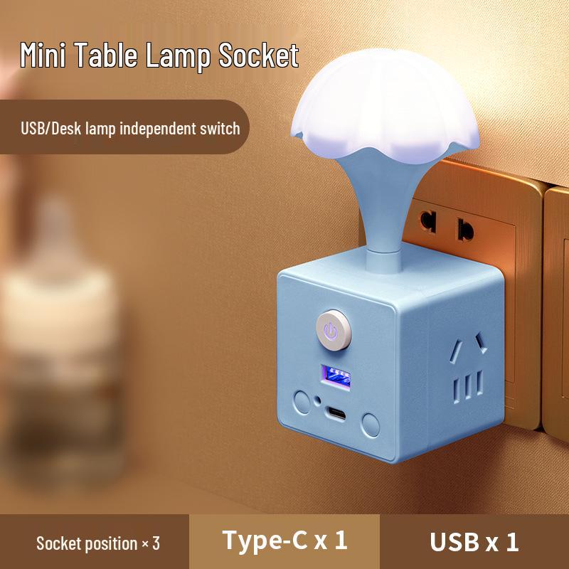 Многофункциональный кубический удлинитель с USB и ночником