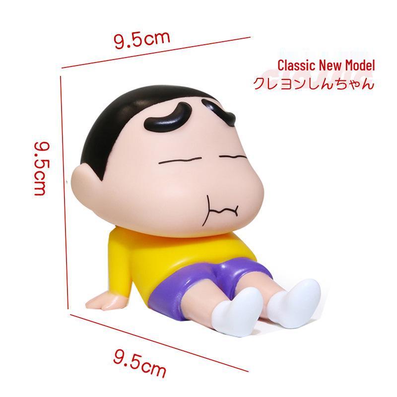 Crayon Shin-chan Tablet Stand: Lazy Person Anime Figure Trendy Toy and Cute Doll Ornament.
