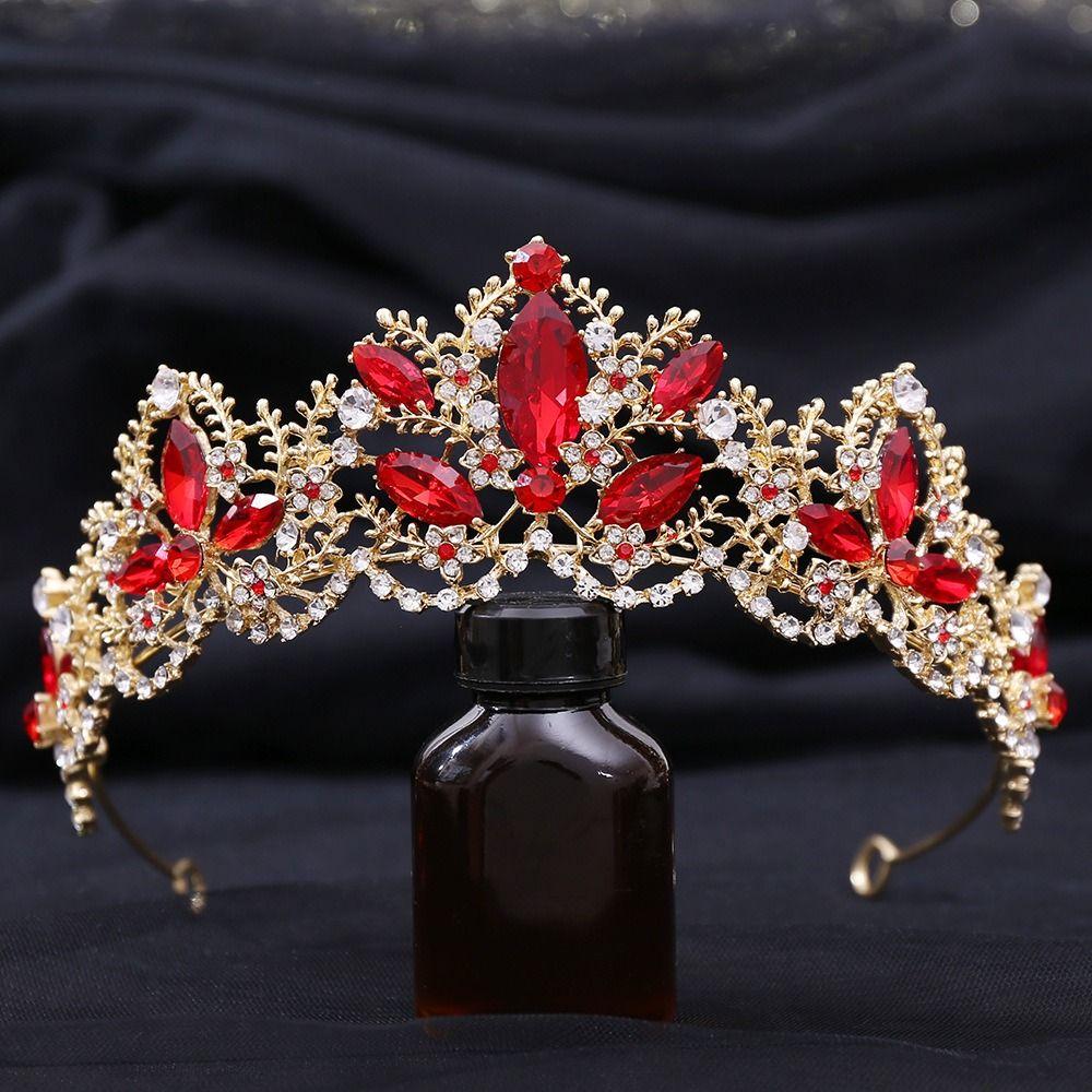 Sparkling Baroque Queen Tiaras Elegant Rhinestone Diadem Bridal Princess Crown Birthday Party