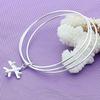 925 Sterling Silver Fashion Cute Three Rings Airplane Bracelet Birthday Party Anniversary Gift Daily Wear