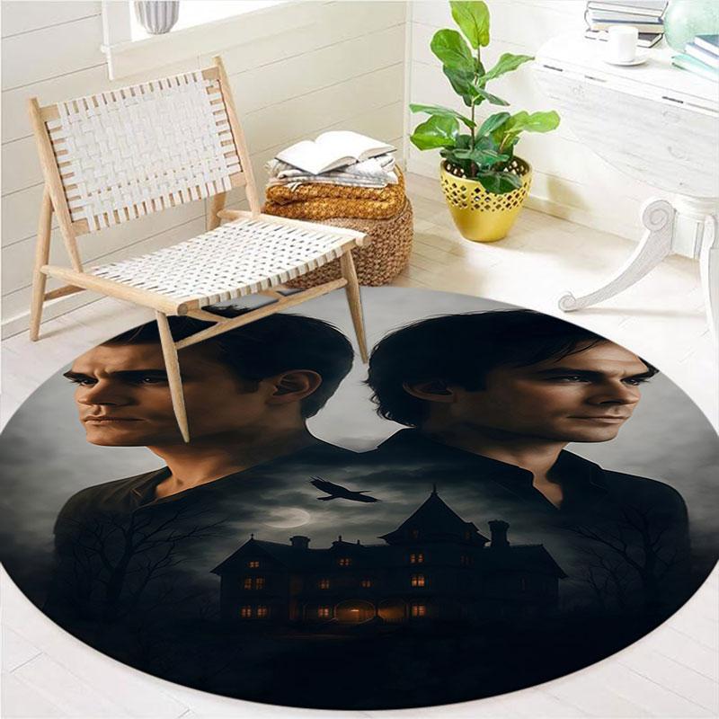 The Vampire Round Area Rug,Carpet Rug for Living Room Bedroom Sofa Playroom Decor,Non-slip Floor Mat