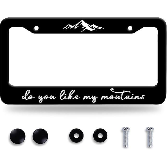 n Flag Eagle License Plate Frame Patriotic Eagle License Plate Colorful Stainless Steel Auto Parts Funny License Plate Decoration with Screws Size