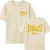 Buy All-cotton EVERLAST Boxing Logo T-shirt Men's and Women's O-collar Printed T-shirt Harajuku Street Hoodie Popular Loose One