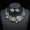3pcs Exquisite Classical Elegant Style Necklaces Earrings Zircon Sets Dance Party Decorations Bridal Wedding Accessories
