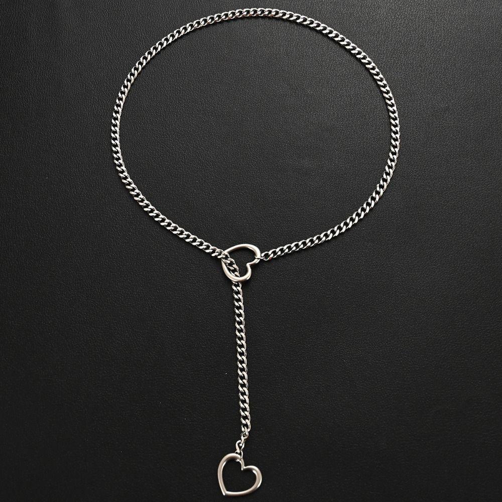 Stainless Steel Slip Chain Ring Cuban Long Chain Fashion Slipchain Choker Collar For Women Men