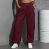 Women's Fashion Sport Solid Color Pocket Casual Sweatpants Pants