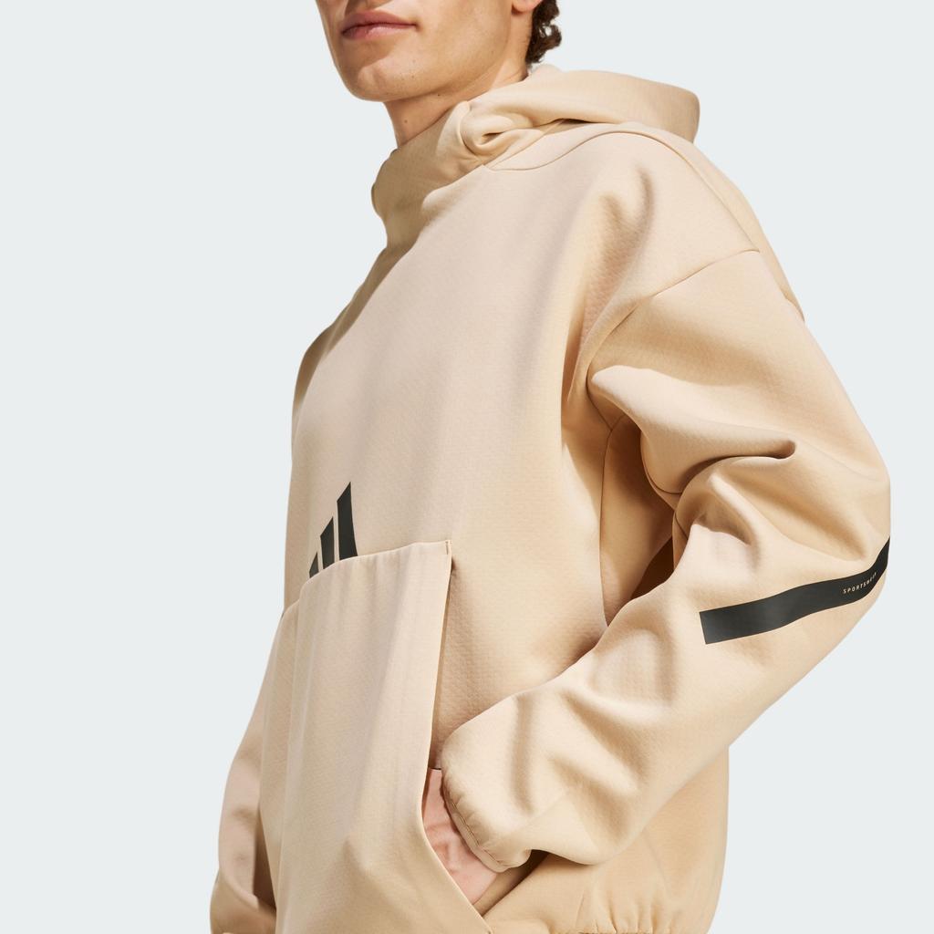 Adidas Z.N.E. Healing Series FW24 Sports Casual Hooded Long Sleeve Sweatshirt Men Sweatshirt Light-Brown JJ4894