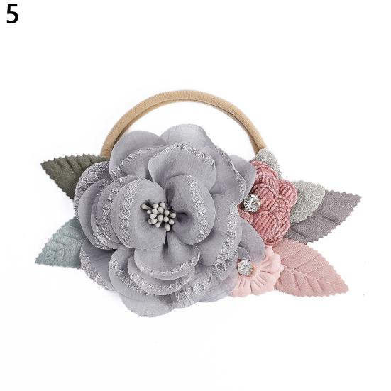 Детская повязка на голову с искусственным цветочным принтом, мягкие эластичные стразы, декоративная подарочная ткань, повязка для волос для новорожденных, головные уборы для девочек, аксессуары для волос