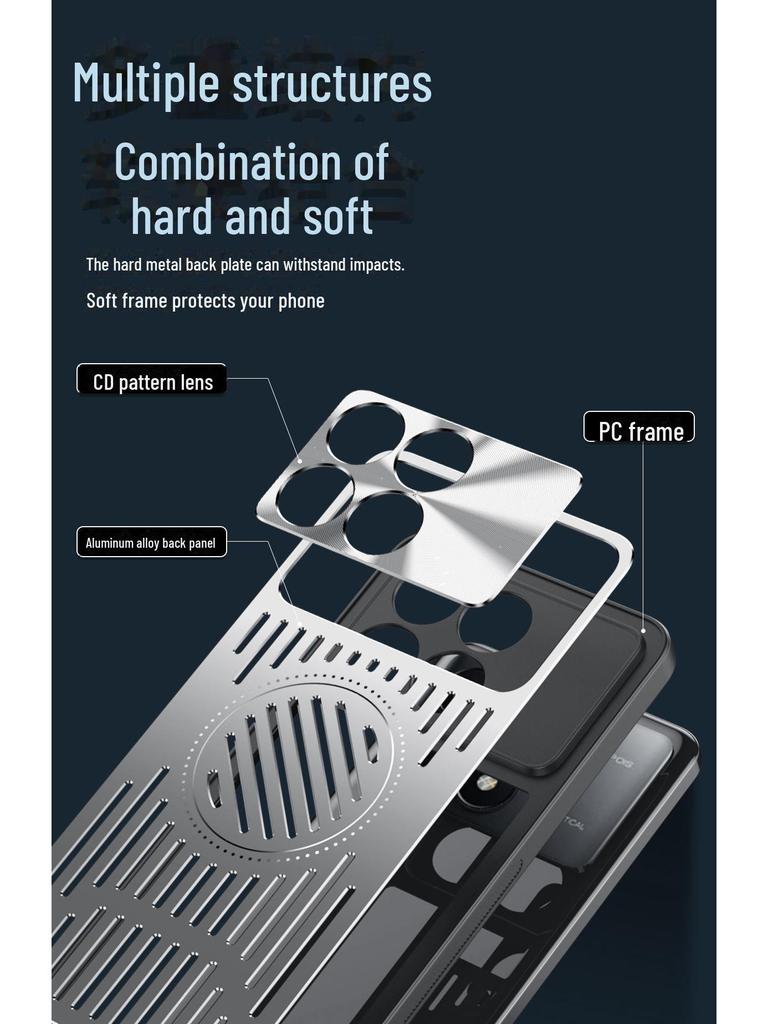 Redmi K70/ K70 Pro/ Металлический чехол с экстремальным магнитным рассеиванием тепла, устойчивый к падениям