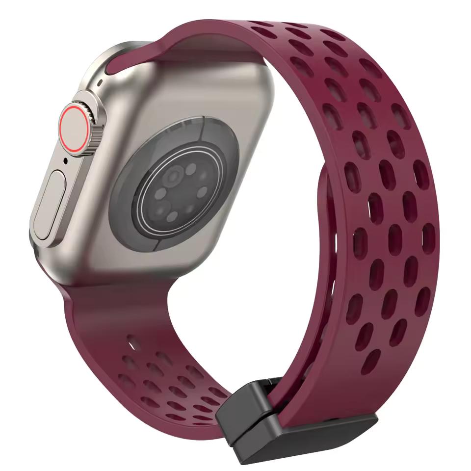 Магнитный силиконовый ремешок для Apple Watch Band Ultra 3 2 49мм 45мм 41мм Браслет для iWatch Series 11 10 9 8 7 6 SE 5 4 3 38мм 46мм 42мм 44мм