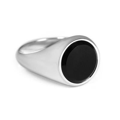 Серебро 925 пробы, Круглое кольцо с черным ониксом, Кольцо унисекс, Мужские украшения, Кольцо с камнем, Кольцо с плоским камнем, Ювелирные изделия ручной работы