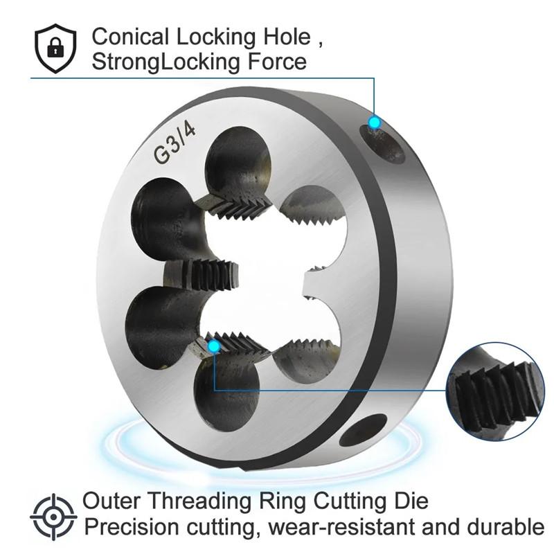 Набор из 2 шт. метчиков и плашек для трубной резьбы G NPT 55°/60° 1/8 1/4 3/8 1/2 3/4 1 дюйм 2 дюйма, используется для инструментов для нарезания трубной резьбы