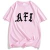 Футболка с принтом логотипа Afi, летняя, с коротким рукавом, хлопковая, повседневная, модная, свободного кроя, мужская, унисекс, уличная одежда, с круглым вырезом, мужской топ