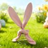 Easter Ornament Soft Pink Velvet Rabbit Ears Tree Topper with Spring Support Flexible Swinging Decoration