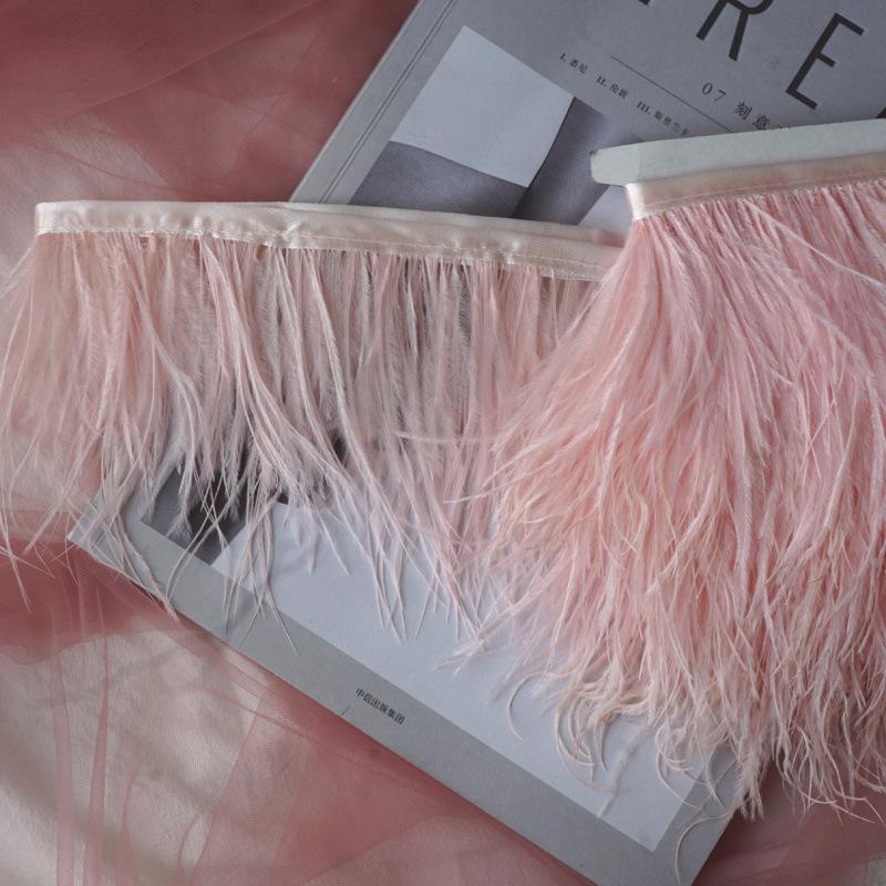 Цвет Страусиное Перо Ткань Кромка 9-11См Платье Модная Декорация Перьевая Ткань С Бахромой Аксессуары Для Одежды