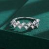 Luxury Couple Rings for Women S925 Sterling Silver Sparkling Ggeometric Clear CZ Finger Wedding Band Gift Fine Jewelry