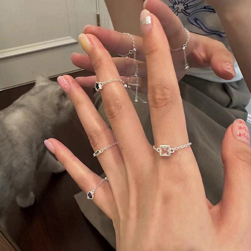 Dopamine-Colored Zircon Adjustable Pull-Out Ring for Women – Stackable, Unique & Simple Style