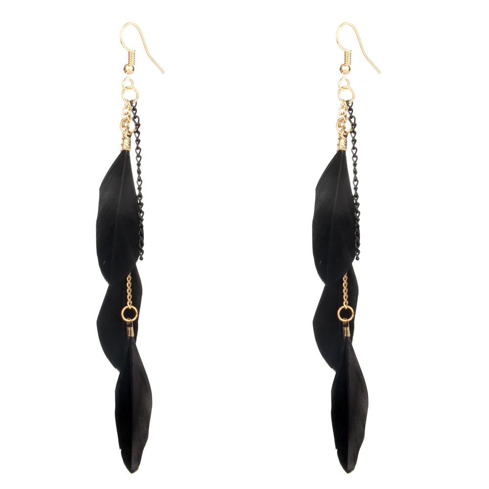 Женские серьги в этническом стиле в богемном стиле, элегантные серьги с перьями в стиле ретро