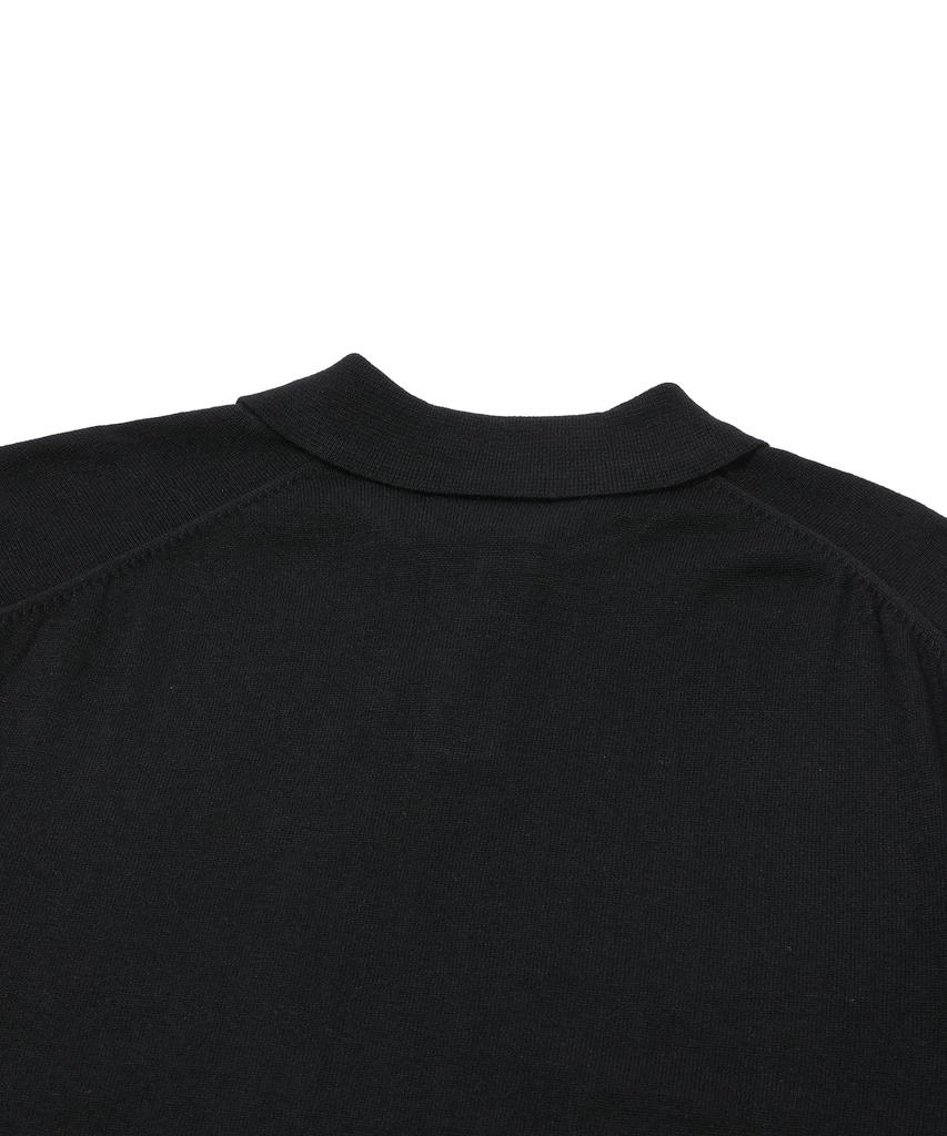 GNOK Silk Collared Short Sleeve Knit [Black]