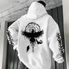 Осень Зима Повседневный Спортивный Джоггер Верхняя одежда Модный Топ 2025 Новое поступление Мужская толстовка Худи с принтом Древнего Ворона