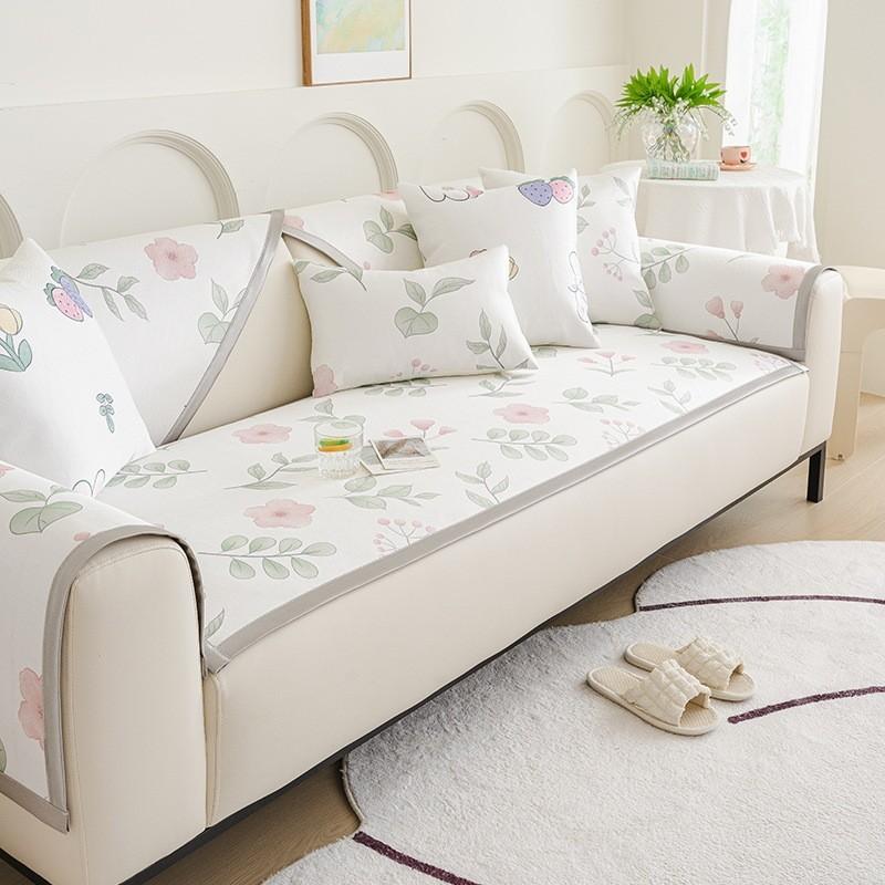 1 шт. Летний чехол для дивана из ледяного шелка, нескользящий, прохладный, дышащий, угловой диван, подушка для гостиной, простое защитное полотенце для мебели