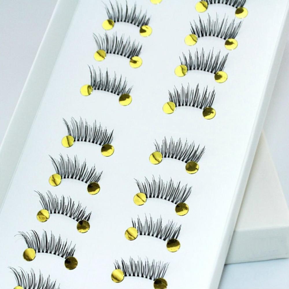10 Pairs Cosmetic Makeup Tool Black Natural Fake Half Corner False Eyelashes Mini