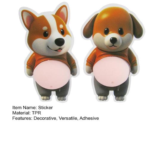 2Pcs Corgi Belly Anti-Collision Sticker Soft Bumper Guard Car Door Table Corner Protector Stress Relief Toy Self-Adhesive Decoration Sticker