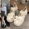 British Style Mary Jane Small Leather Shoes Spring Platform Muffin Sole Thick Heel Single Shoes Women'S One-Pedal Loafers
