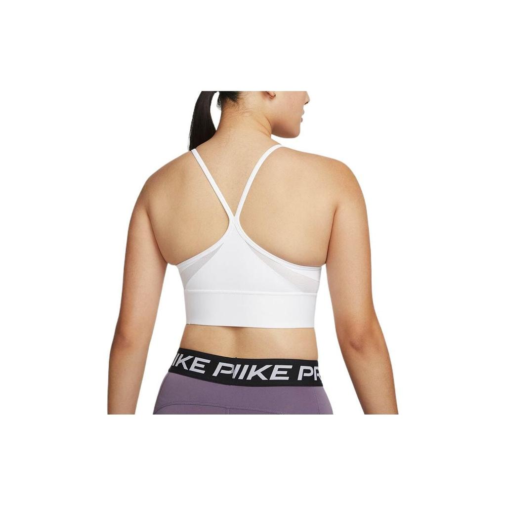 Nike Dri-FIT Solid Logo Low-Intensity Support Sports Bra Women Underwear White DB8766-100
