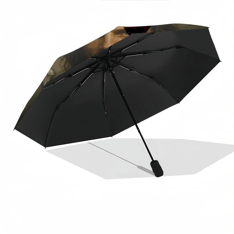 1pc sword warrior Automatic Folding Umbrella - Compact 8-Rib Design, Durable Plastic & Iron1299L