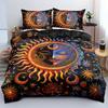 Boho Sun And Moon Duvet Cover Set Black White Floral Bedding Set Bohemian Exotic Comforter Covers Queen Bedroom Decor All Season