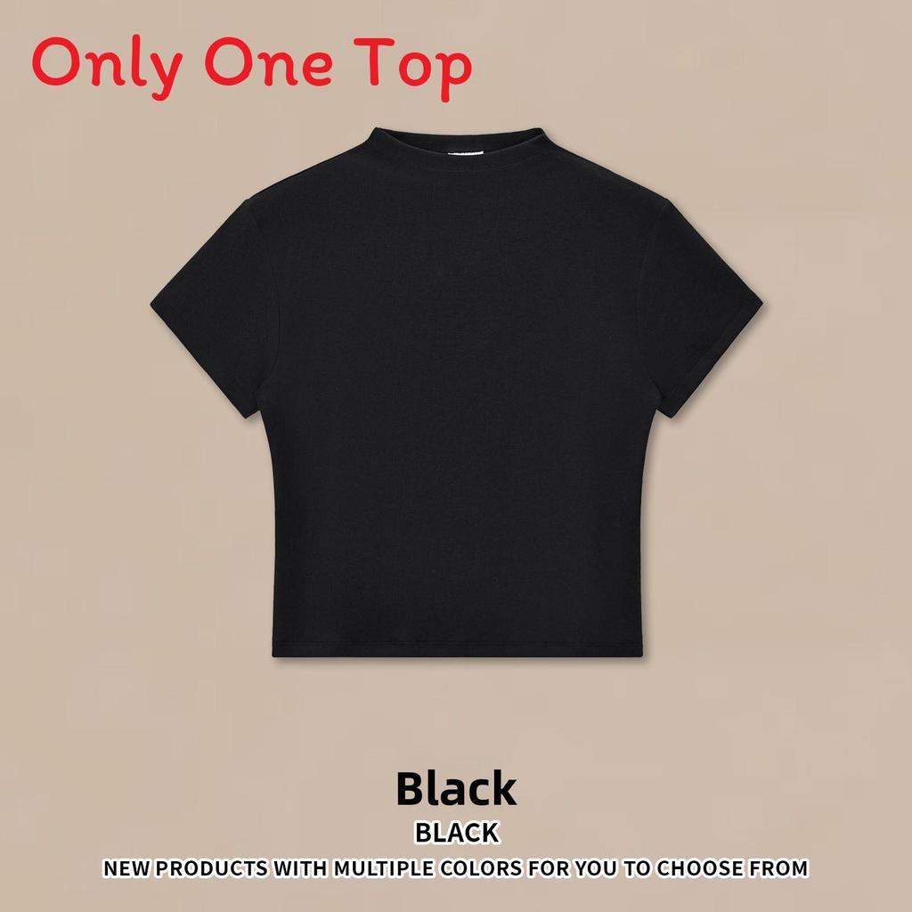 Streetwear Basic T Shirt With Small High Collar For Casual And Sports Use