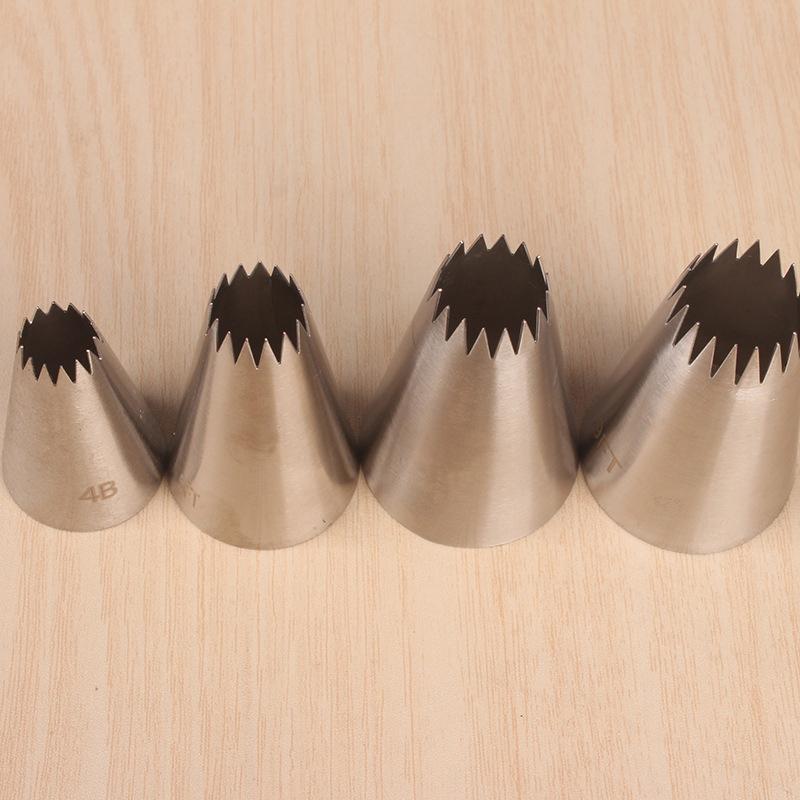 4Pcs Large Icing Piping Nozzles Cake Baking Cookie Cupcake Piping Nozzle Decor