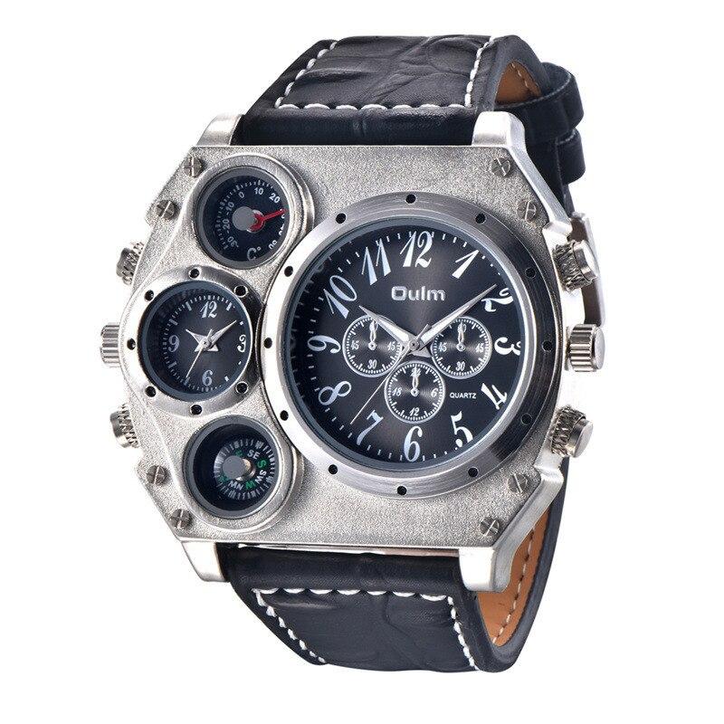 Men's Luxury Sport Watch with Large Dial, Compass, and Quartz Movement